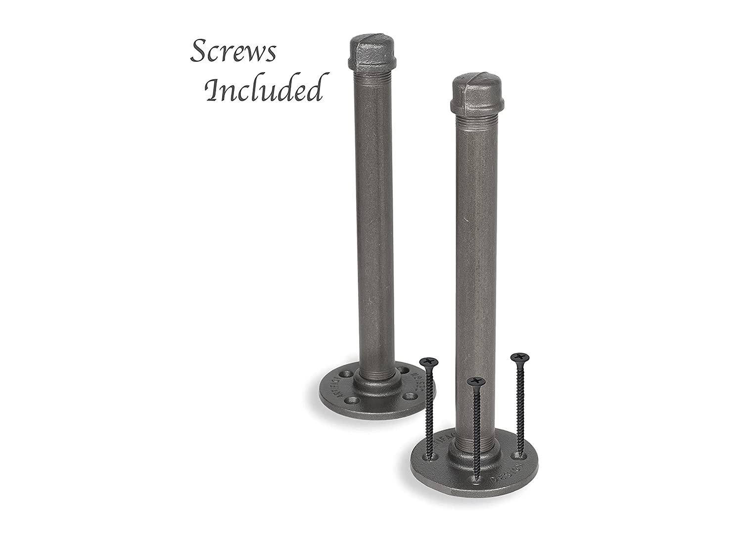 Rustic Industrial Iron Pipe Floating Shelf Bracket 3/4 Inch - Heavy Duty DIY Wall Mounted Shelving Support - Set of 4 (10 Inch, Gray) - Perfect for Home Office, Kitchen, Bathroom & Garage Storage Organization