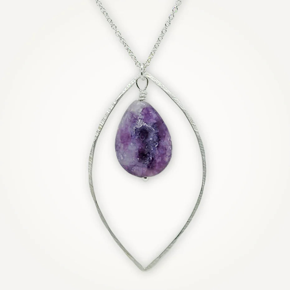 Elegant Marquise Cut Lilac Necklace for Women - Perfect for Weddings, Parties & Special Occasions