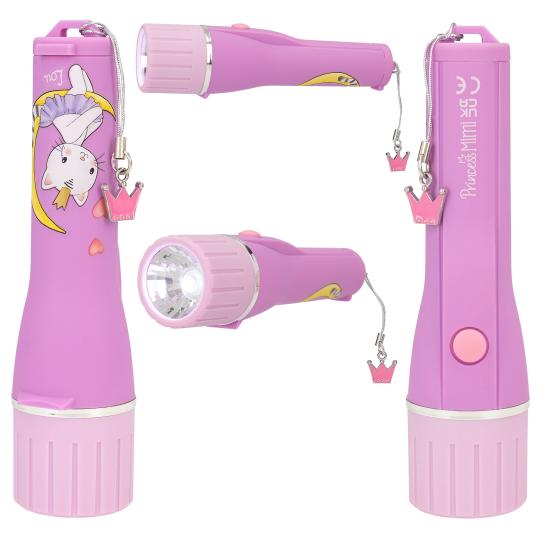 Princess Mimi Torch - Rechargeable LED Flashlight for Kids, Camping, Hiking & Emergency Use - Pink Cute Design for Girls & Boys