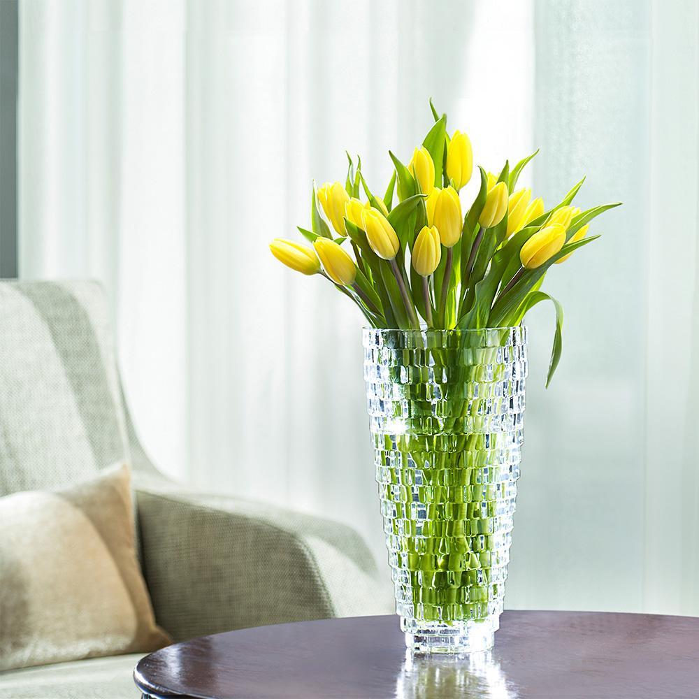 9 Inch Palazzo Glass Vase - Elegant Home Decor for Centerpieces, Wedding Flowers & Tabletop Displays