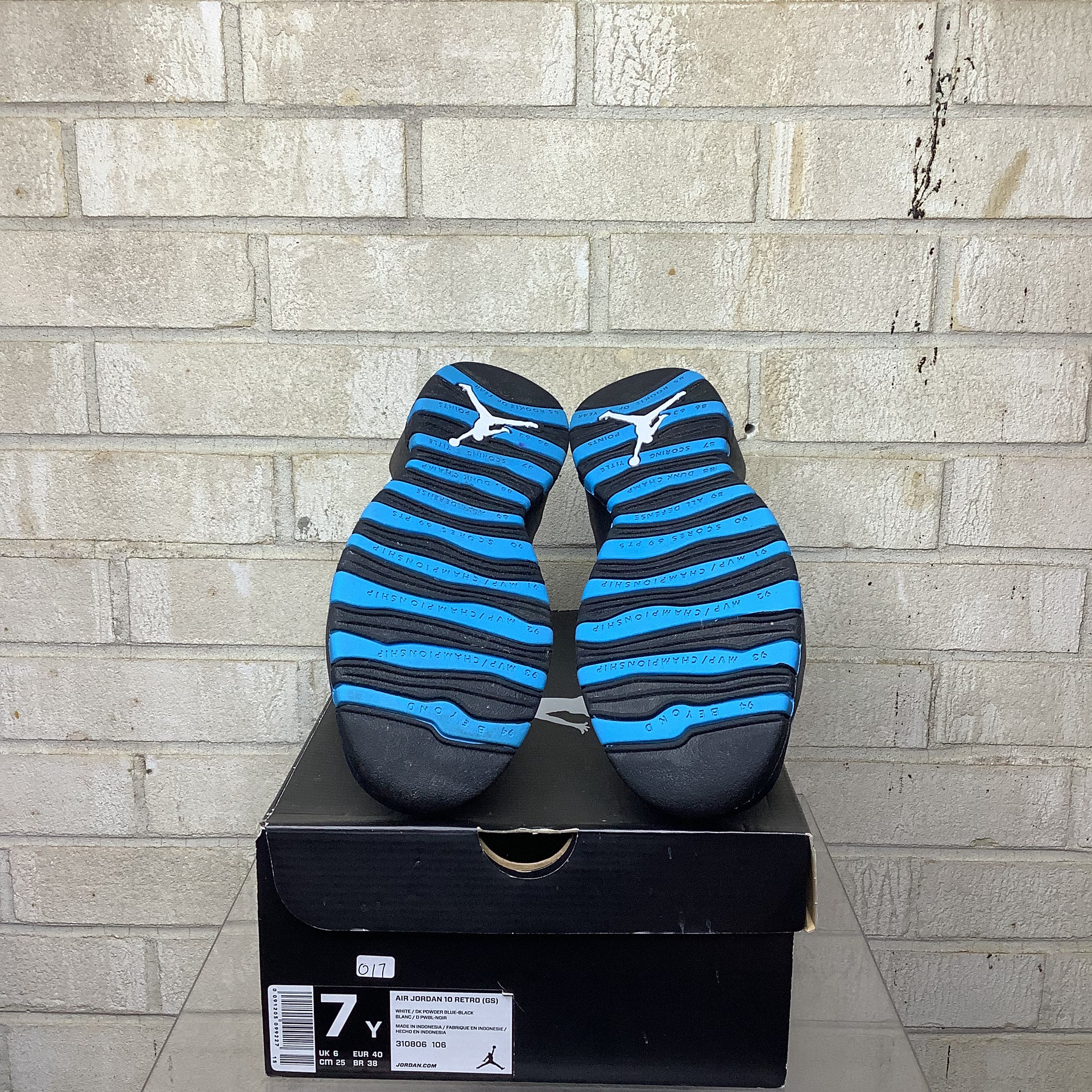 AIR JORDAN 10 POWDER BLUE Retro Basketball Shoes - Men's Size 7Y (310806-106) | Classic Sneakers for Streetwear, Sports & Casual Fashion