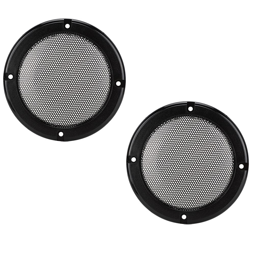 2 Pcs 6.5 Inch Speaker Protective Cover - Durable Black Speaker Grille for Small Speakers, Decorative Metal Circle Guard - Perfect for Home Audio, Studio Monitors, and Car Speakers (Black, 12 Pack)