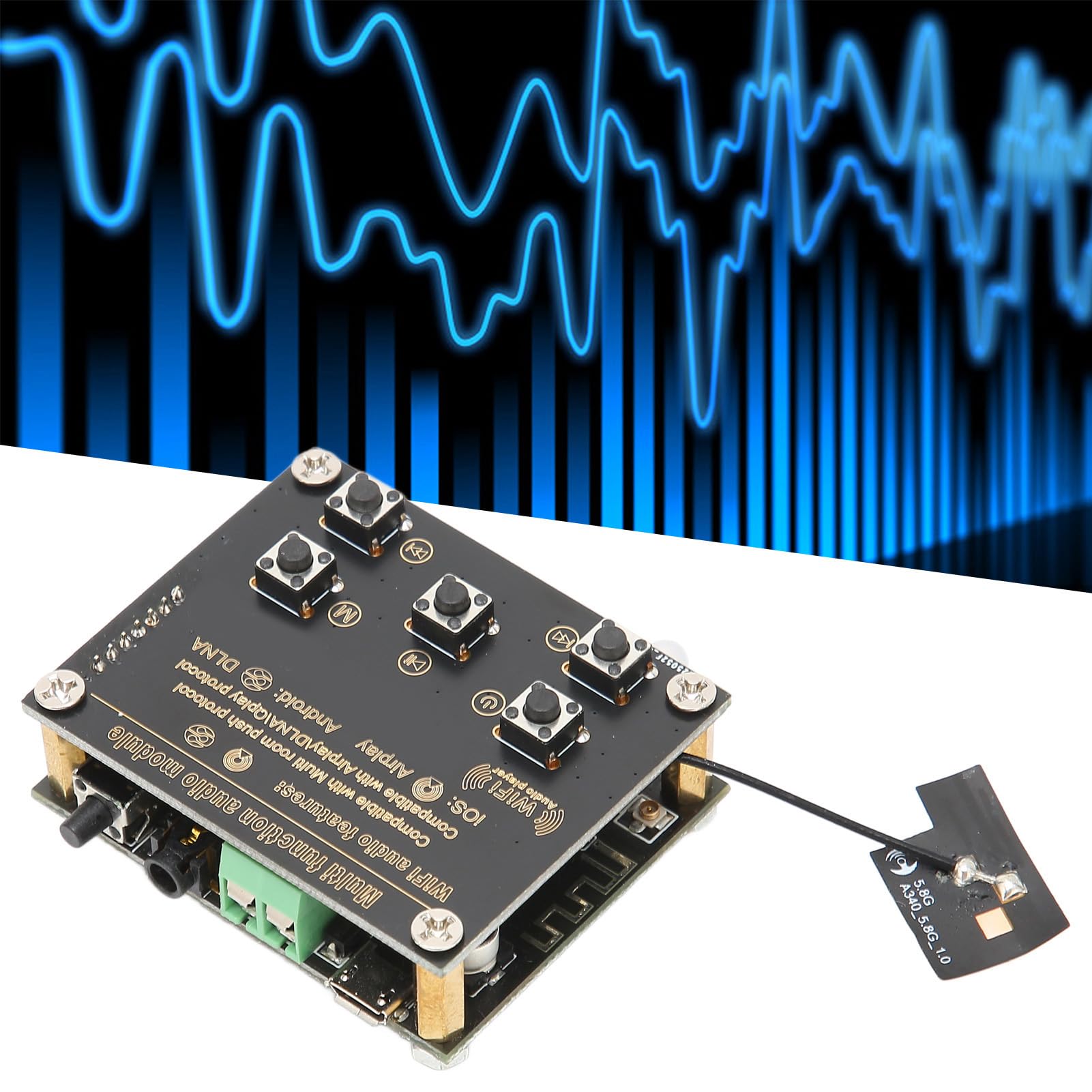 Topyond 2 in 1 Wireless Audio Receiver Board - Bluetooth & WiFi Smart DIY Receiver for Home Theater, Speakers, Stereo System | Perfect for Streaming Music, Home Entertainment & DIY Audio Projects