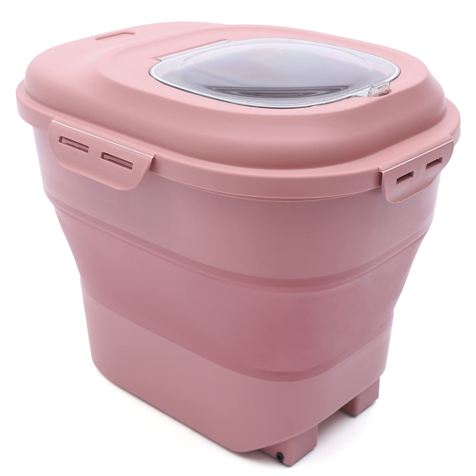 Fetcoi Airtight Pet Food Storage Container with Lids & Wheels - Foldable Dog & Cat Food Bin for Treats, Dry Kibble, Rice - Ideal for Kitchen, Pantry, Travel & Bulk Storage