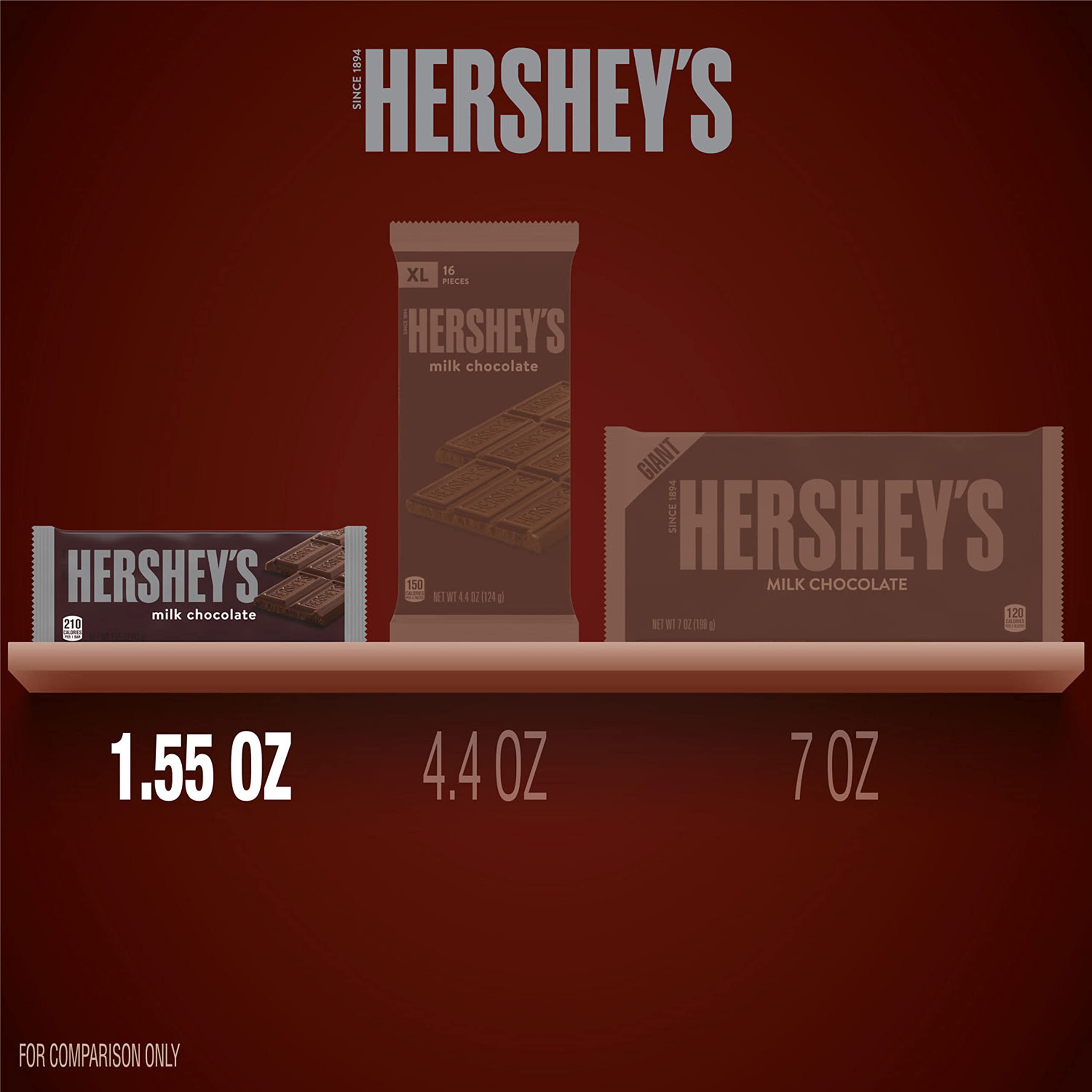 HERSHEY'S Milk Chocolate Candy Bars, 1.55 oz (36 Count) - Bulk Pack for Halloween, Christmas, Party Favors & Office Snacks