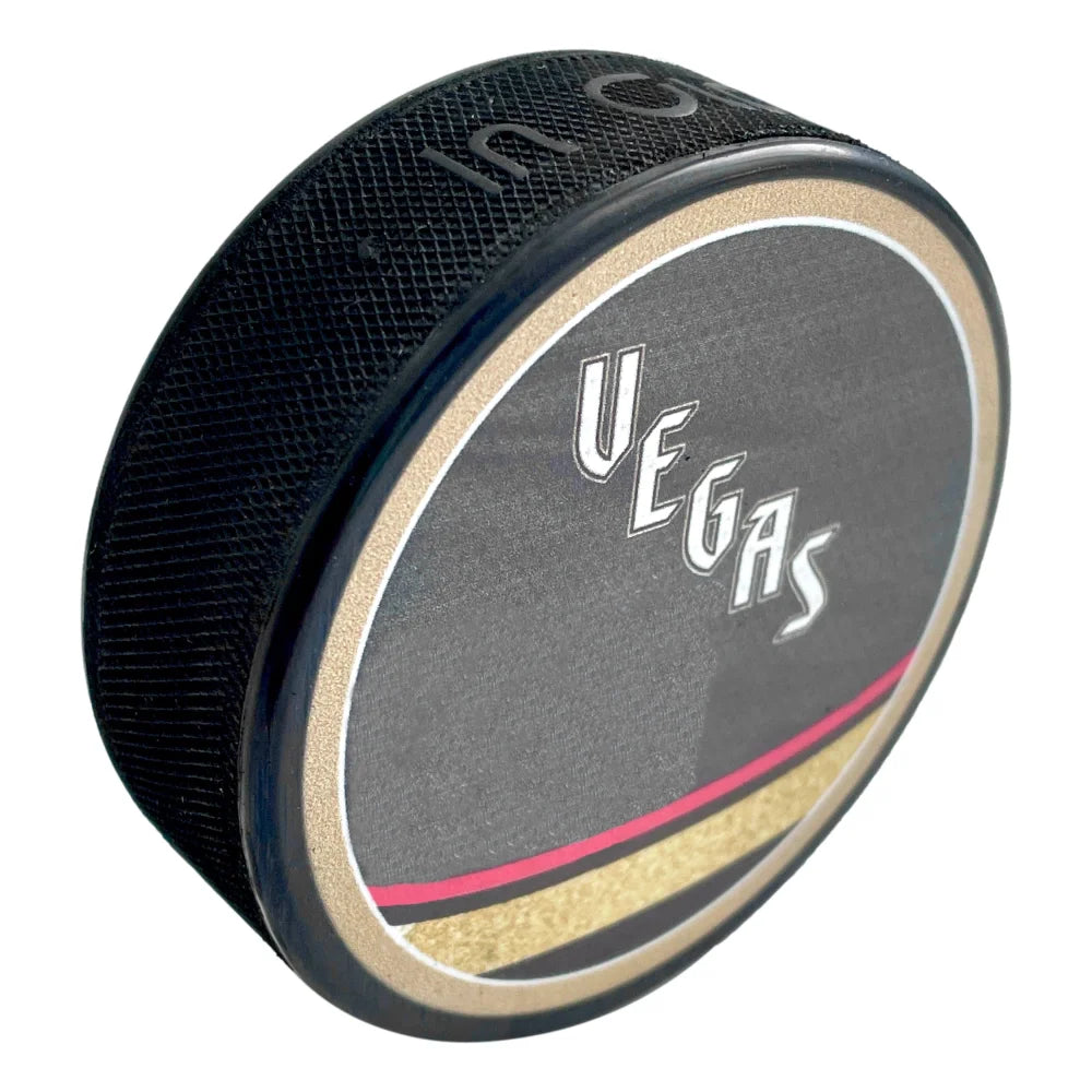 Logan Thompson Autographed Vegas Golden Knights Retro Glow-in-the-Dark Hockey Puck with COA - Officially Licensed NHL Memorabilia for Collectors & Hockey Fans - Perfect for Display Cases, Man Caves & Sports Themed Rooms