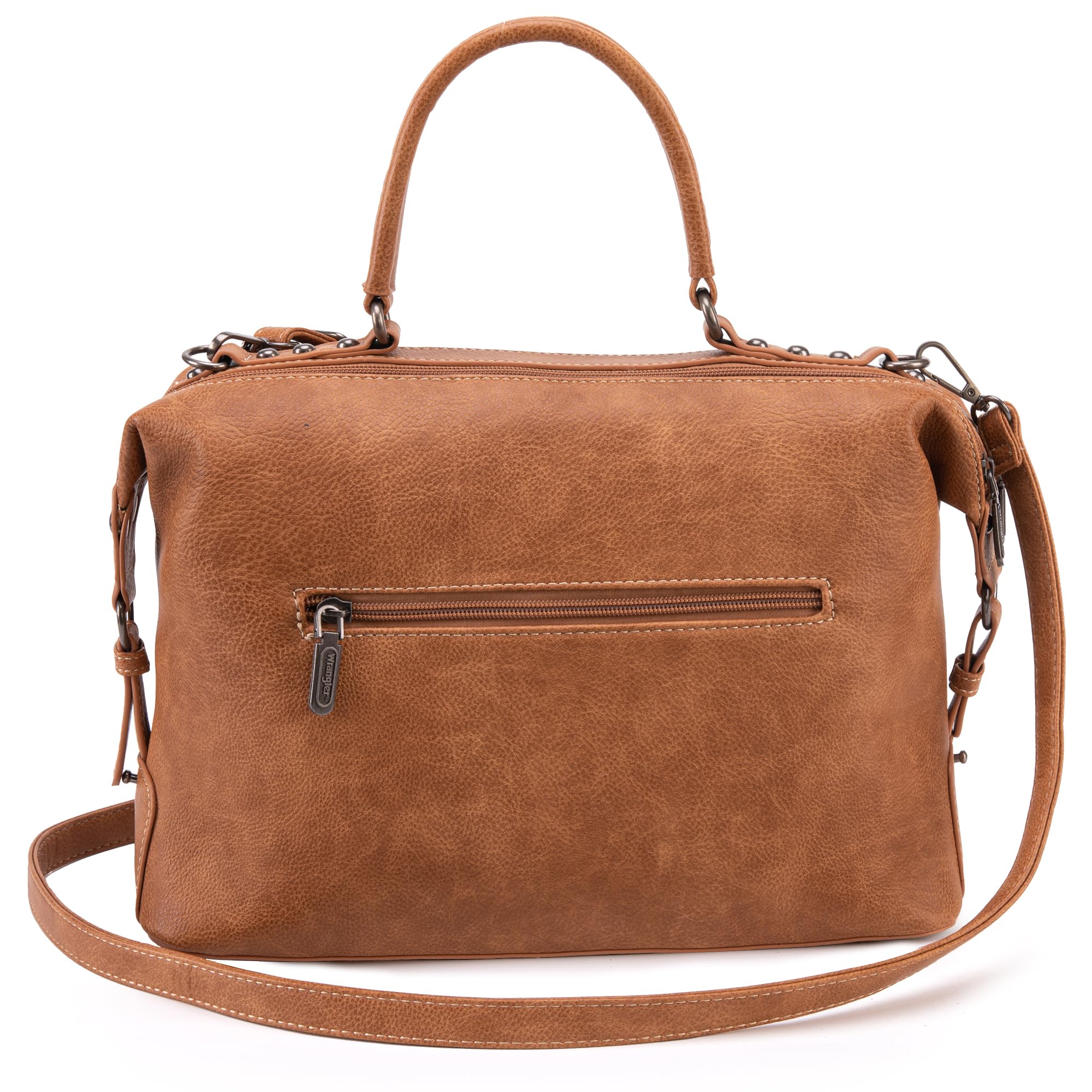Wrangler Genuine Leather Doctor Bag for Women - Stylish Shoulder Handbag & Crossbody Purse for Work, Travel & Everyday Use