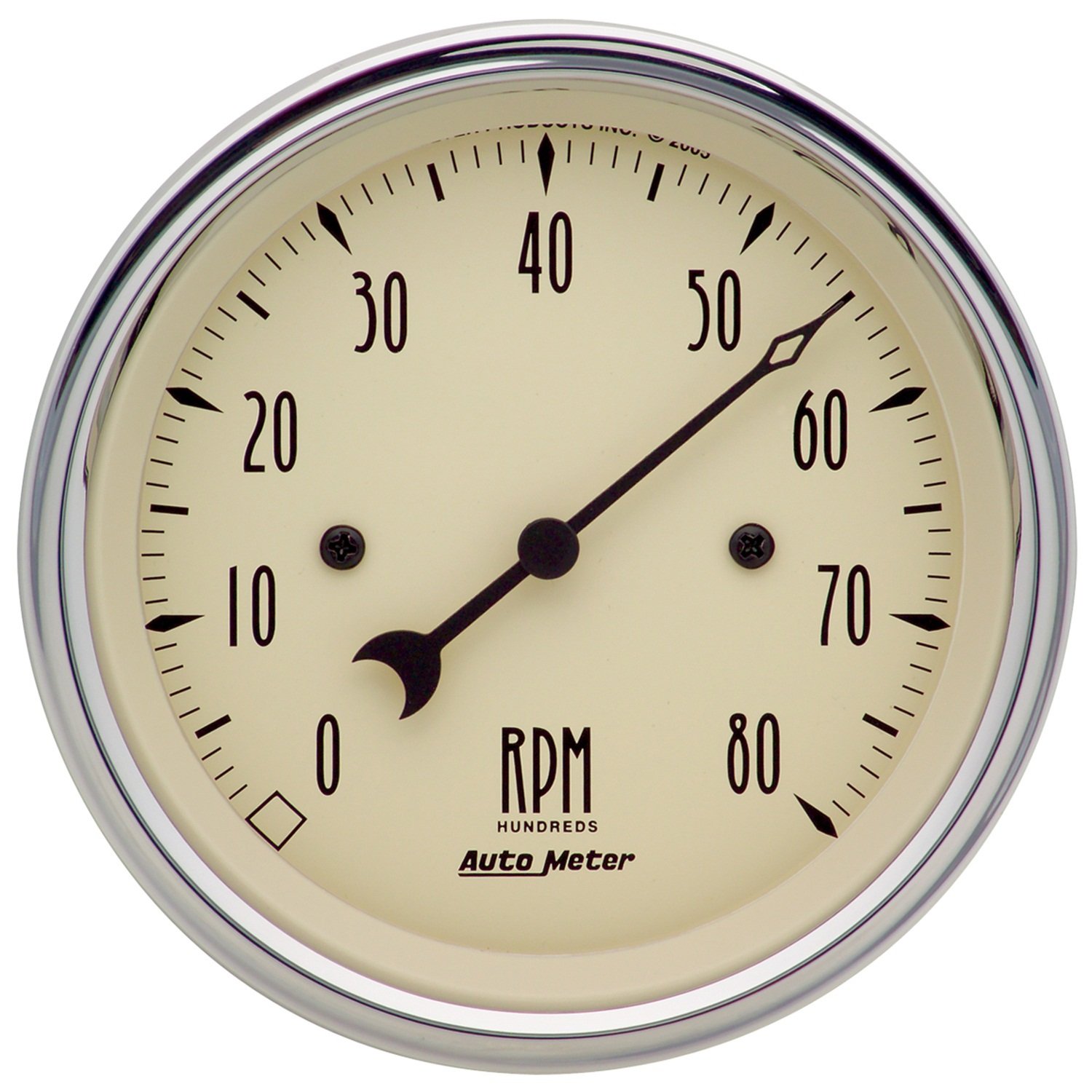 Auto Meter 1890 Antique Beige Electric Tachometer - Classic Style RPM Gauge for Cars, Trucks & Motorcycles - Perfect for Vintage Vehicle Restoration & Racing Enthusiasts