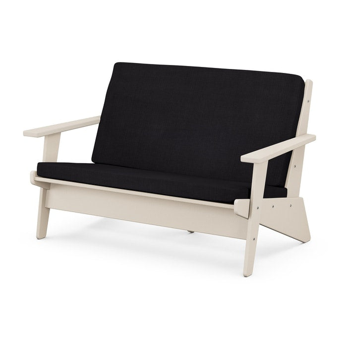POLYWOOD Riviera Modern Outdoor Lounge Loveseat - Durable All-Weather Wicker Patio Furniture for Poolside, Garden & Deck Relaxation