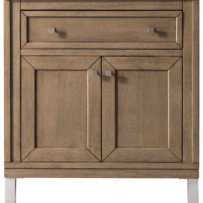 James Martin Vanities Chicago Collection 30-Inch Single Bathroom Vanity in Whitewashed Walnut - Cabinet Only for Modern Home & Apartment Remodeling
