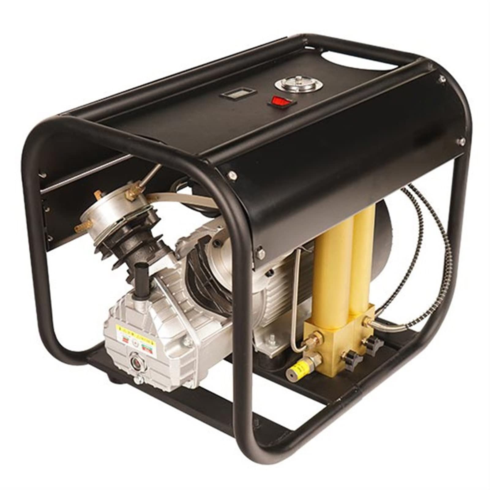 4500 PSI High Pressure Air Compressor, Dual Cylinder Scuba Compressor with Dual Filters, Auto-Stop Function, 110V (Ideal for Scuba Diving, Paintball, Inflating Tires & Industrial Use)