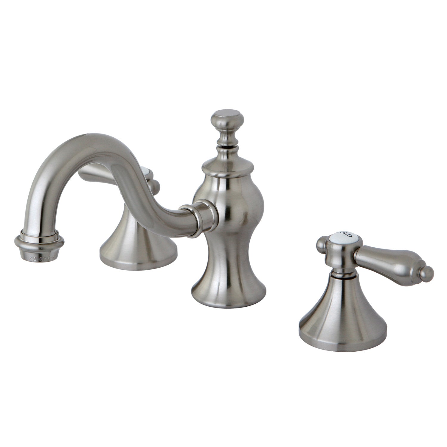 Bel Air KC7168BAL Brushed Nickel Widespread Bathroom Faucet - 3 Hole Deck Mount with Brass Pop Up Drain - Perfect for Modern Bathroom Vanities and Sinks