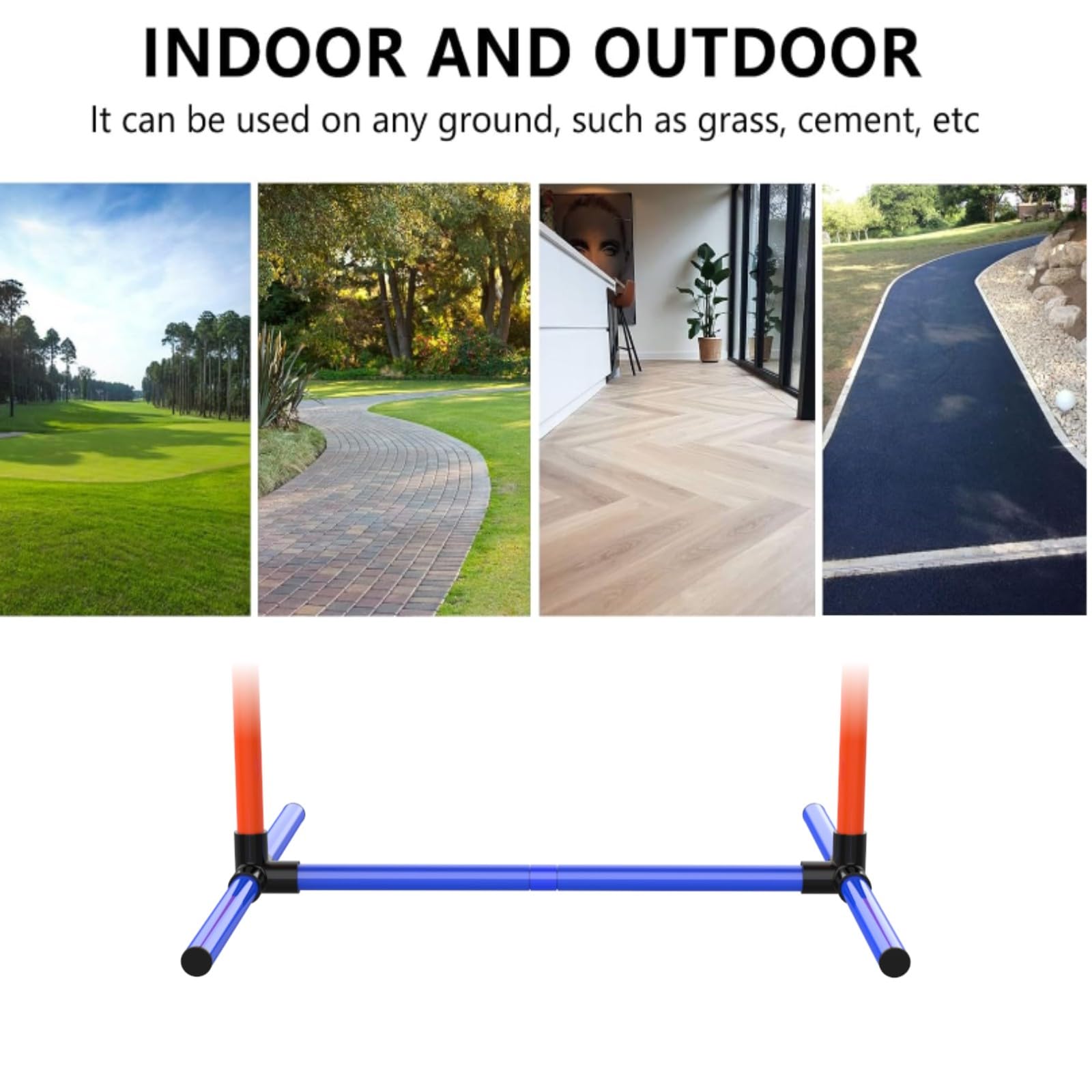 2-Set Adjustable Dog Agility Training Equipment for Backyard - Indoor/Outdoor Pet Exercise Jumps for Small & Large Dogs - Perfect for Backyard Training, Dog Sports & Fitness Exercises