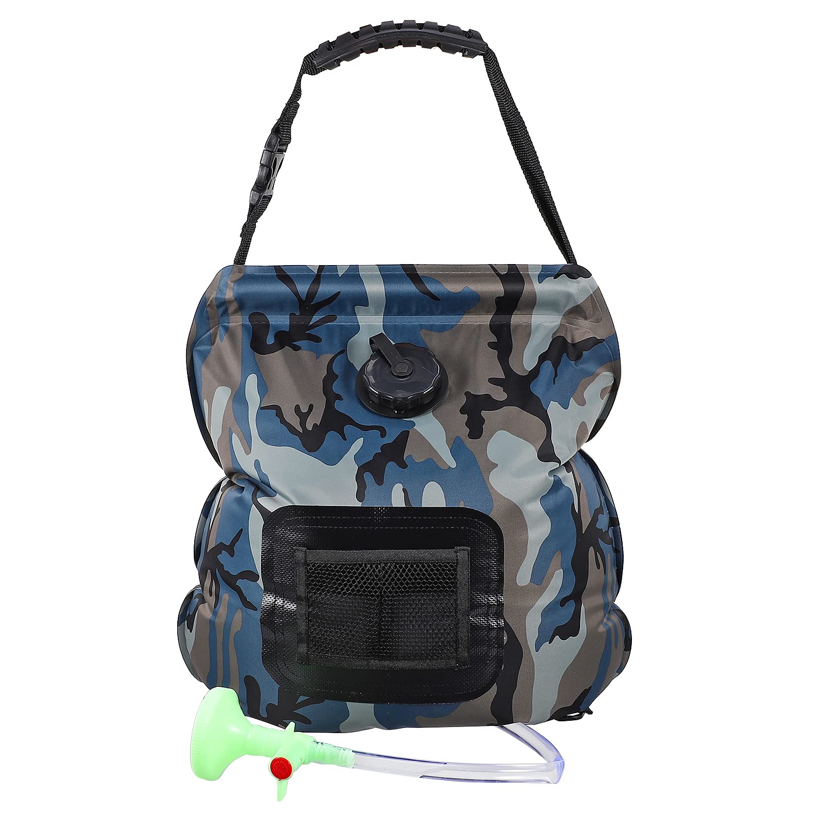 LUOZZY 20L Camouflage Shower Bag - Waterproof Travel & Camping Shower Kit with Solar Heating | Perfect for Outdoor Adventures, Hiking, Beach Trips & RV Camping