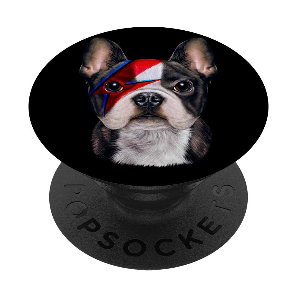 French Bulldog PopSocket with Red Lightning Bolt Design - Swappable Phone & Tablet Grip for iPhone, Samsung | Perfect for Gaming, Selfies & Everyday Use