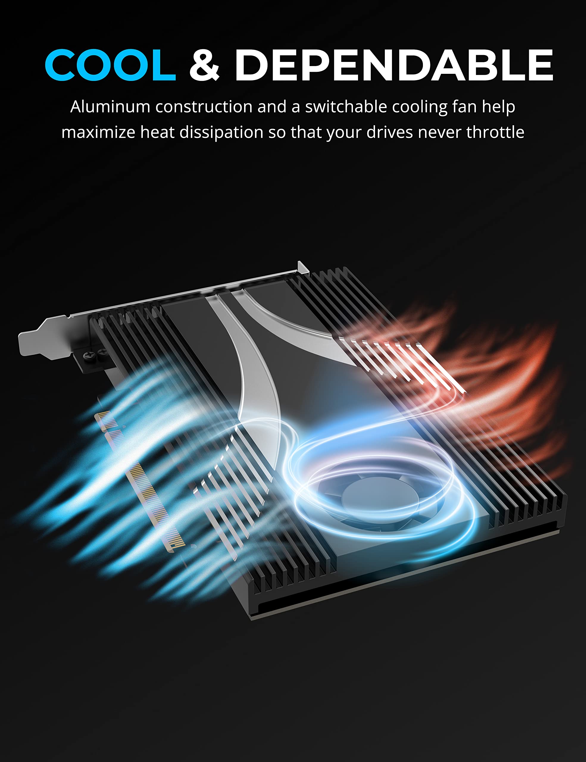 SABRENT 4-Drive NVMe SSD to PCIe 4.0 X16 Adapter Card with Active Cooling - High Speed Storage Expansion for Gaming PC, Workstation & Video Editing [EC-P4BF]