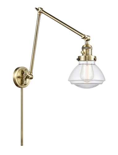 Innovations Lighting 238-AB-G322 Olean 1-Light Swing Arm Wall Sconce - Franklin Restoration Collection - Perfect for Bedroom, Living Room & Office Lighting
