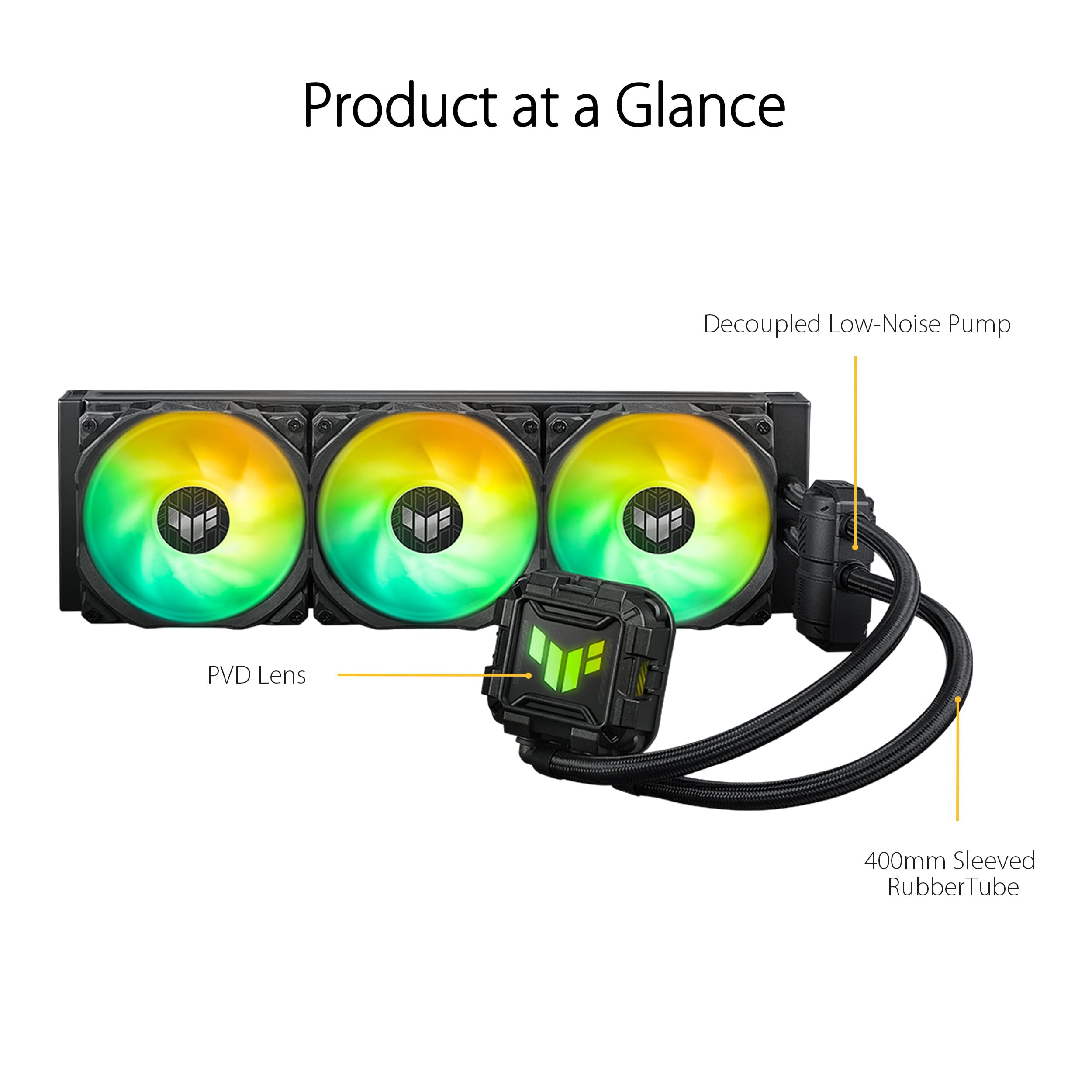 ASUS TUF Gaming LC II 360 ARGB AIO Liquid CPU Cooler - 3X 120mm ARGB Radiator Fans, Aura Sync RGB Lighting, Reinforced Tubing, 6-Year Warranty | Compatible with Intel & AMD CPUs | Perfect for Gaming PC Builds & High-Performance Workstations