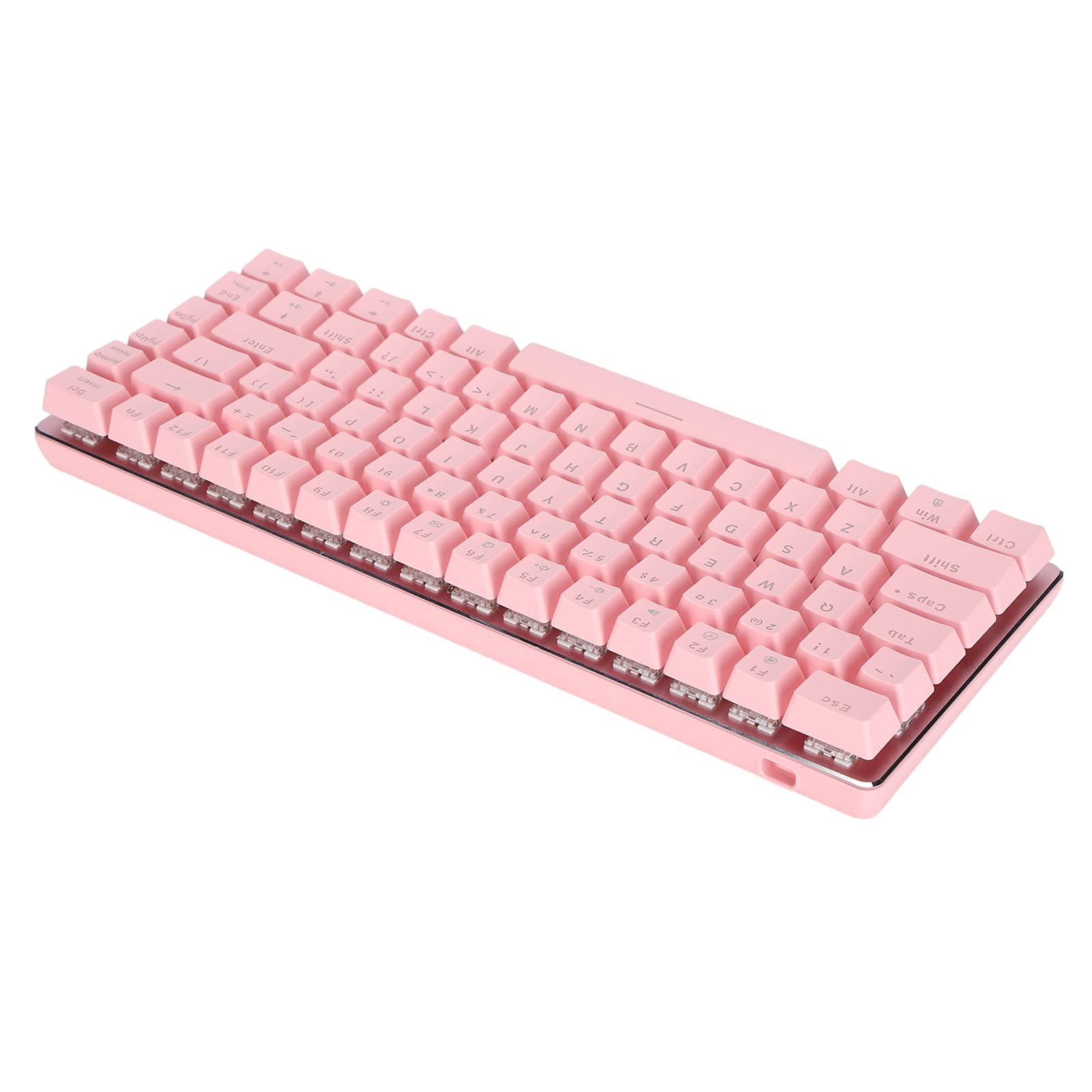 82 Keys Red Switch Pink Mechanical Keyboard with White Backlight, N-Key Rollover, Detachable Cable for Gaming, Typing & Office Work - Perfect for PC, Mac, Laptop Users & Esports Enthusiasts