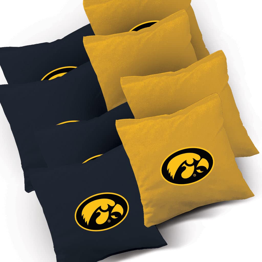 Skip's Garage Iowa Hawkeye Cornhole Board Set - Official Team Logo Design - Regulation Size Bean Bag Toss Game for Tailgating, Backyard Parties & Outdoor Fun