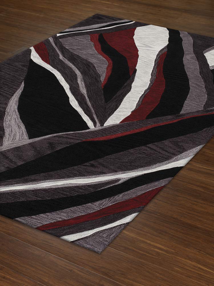 Berkley Ease Area Rug SD16 Black Stripes Lines 5' x 7' 9