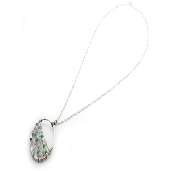 Handmade Wire Wrapped Necklace Set - Boho Jewelry for Women, Sterling Silver Gemstone Pendant Necklace (Gift Ready) | Perfect for Weddings, Date Nights & Boho Fashion