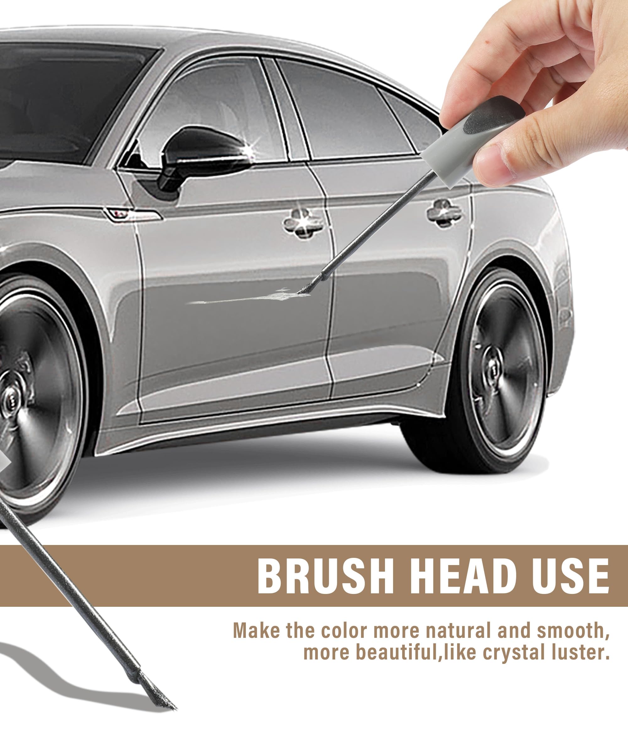 Car Scratch Remover & Repair Kit - Universal Touch Up Paint Pen for Deep Scratches (Grey) | Vehicle Scratch Repair Accessories | Perfect for Cars, Trucks & SUVs - Quick Fix for Parking Lot Scratches & Minor Paint Damage