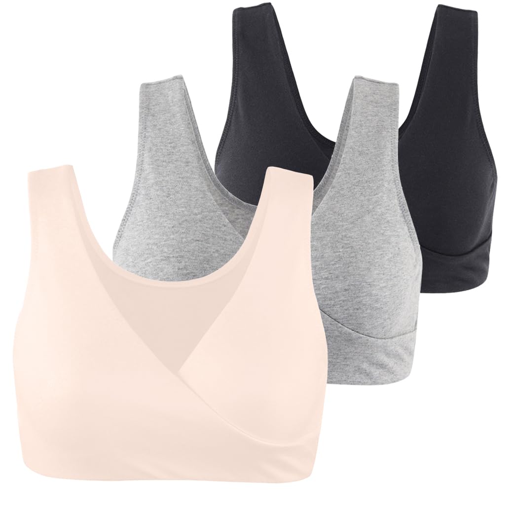 COLOMI Wireless Maternity Nursing Bra - Soft Cotton Breastfeeding Bra for Comfortable Sleep & Daily Wear - Perfect for Nursing Moms at Home or Work