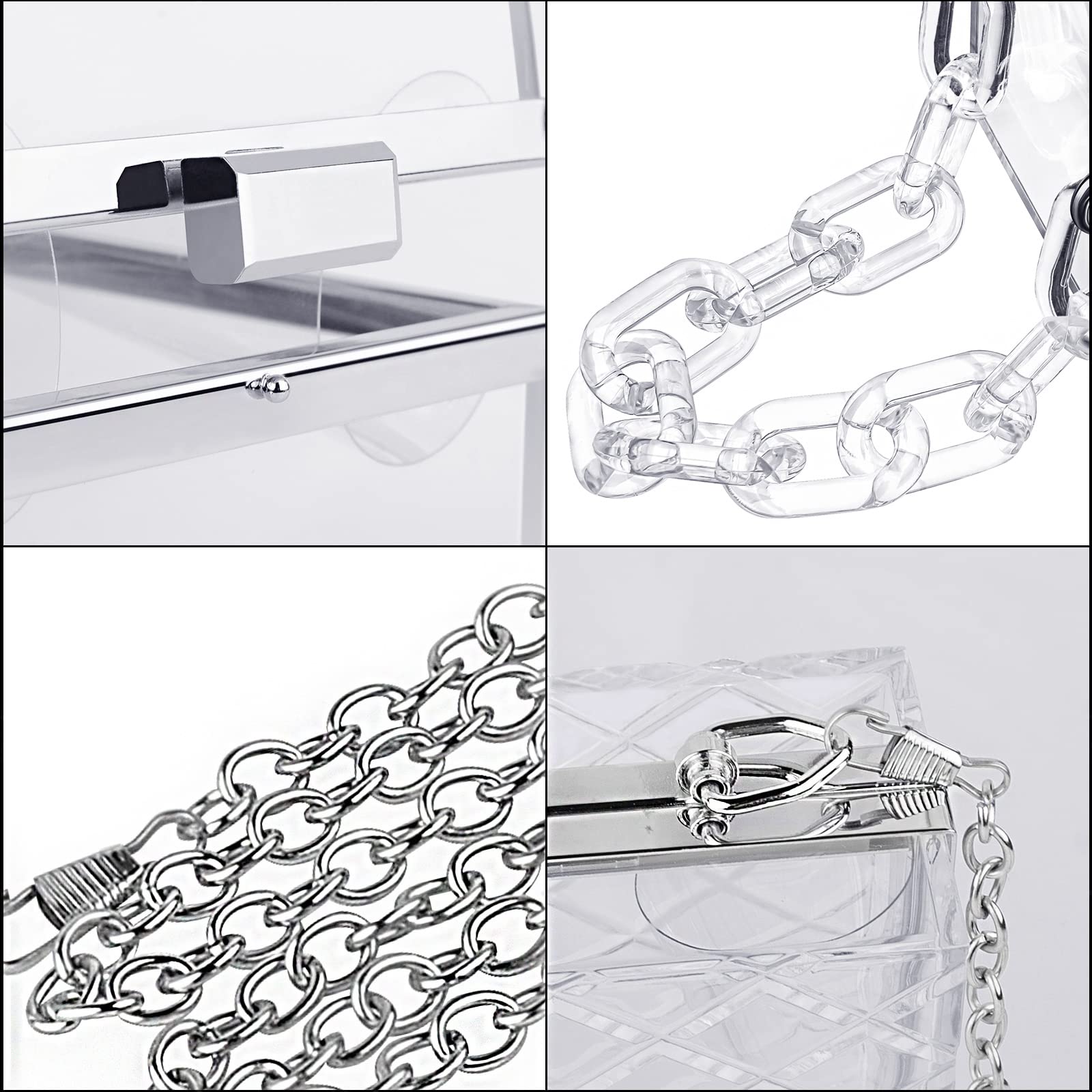 Acrylic Clear Purse for Women - Transparent Evening Clutch Bag with Crossbody Shoulder Strap | Perfect for Prom, Concerts, School & Special Occasions