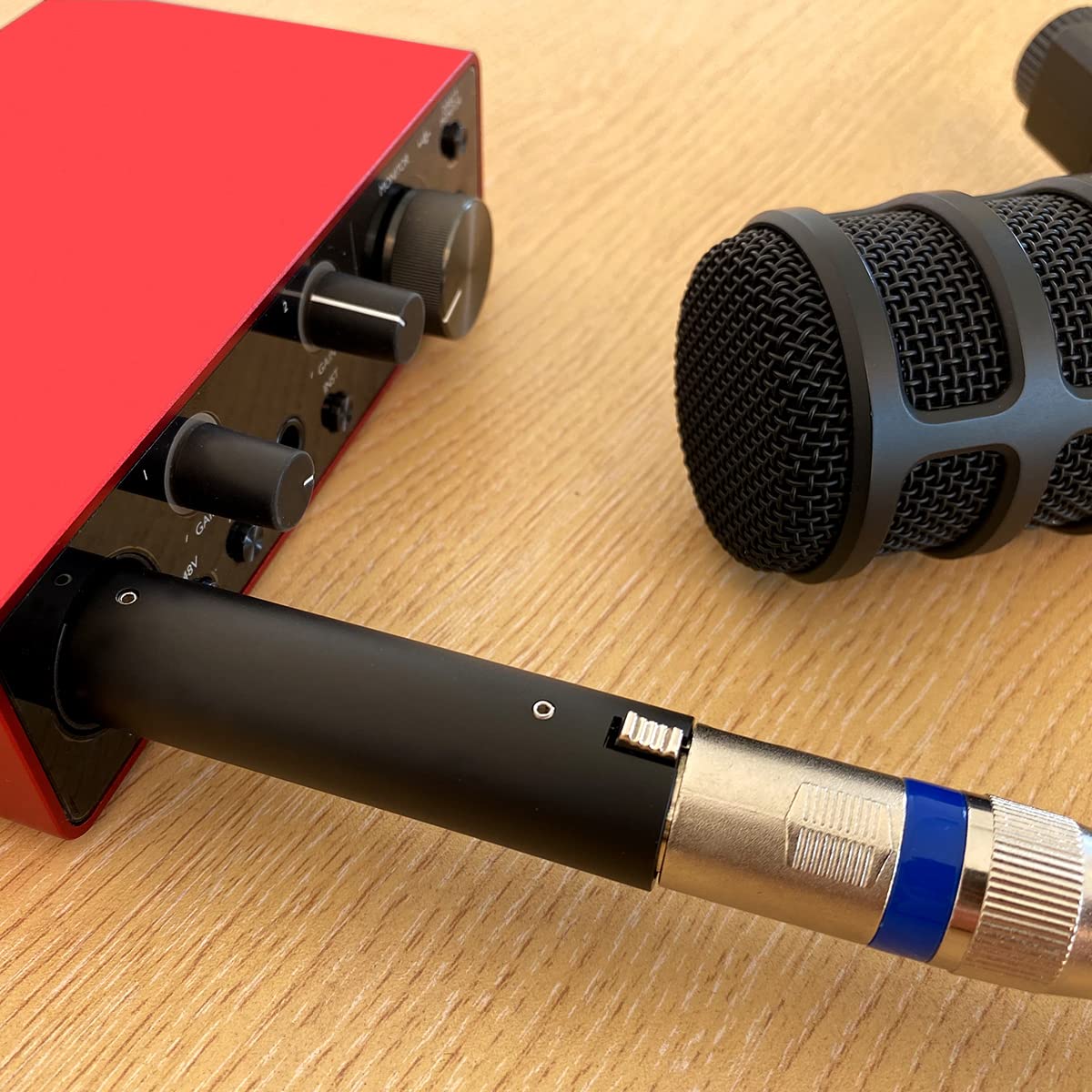 Professional In-line Microphone Preamp - High Gain Mic Booster Preamplifier for Dynamic & Passive Ribbon Mics (Black) | Perfect for Podcasting, Studio Recording & Live Performances