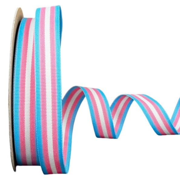Transgender Stripe Grosgrain Ribbon