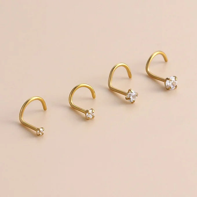 18K Gold Small Nose Stud Piercing Jewelry - Dainty Nose Ring for Women | Perfect for Everyday Wear, Special Occasions & Gifts