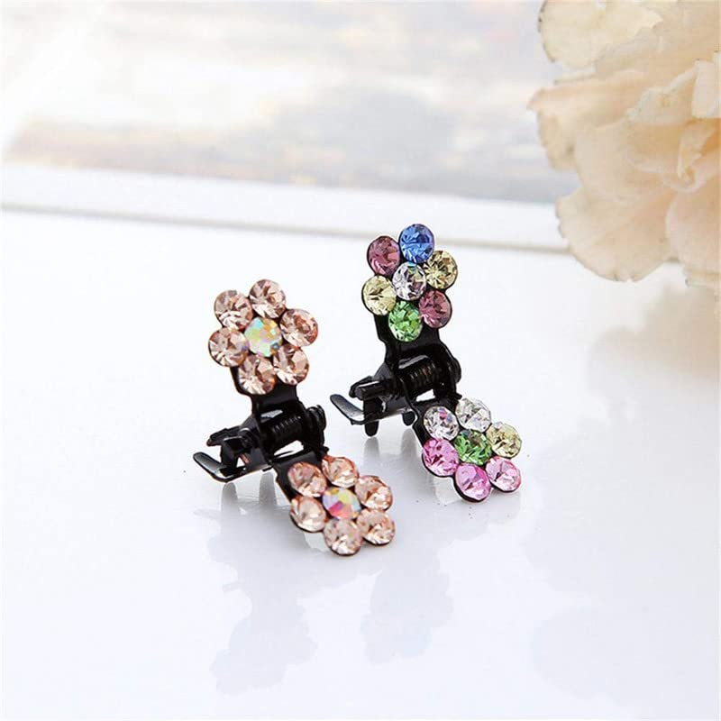 BELICIA 12pcs Flower Rhinestone Hair Clips - Sparkly Glitter Hair Bangs Clips for Baby Girls, Kids & Toddlers - Perfect for Parties, Weddings & Daily Hair Styling