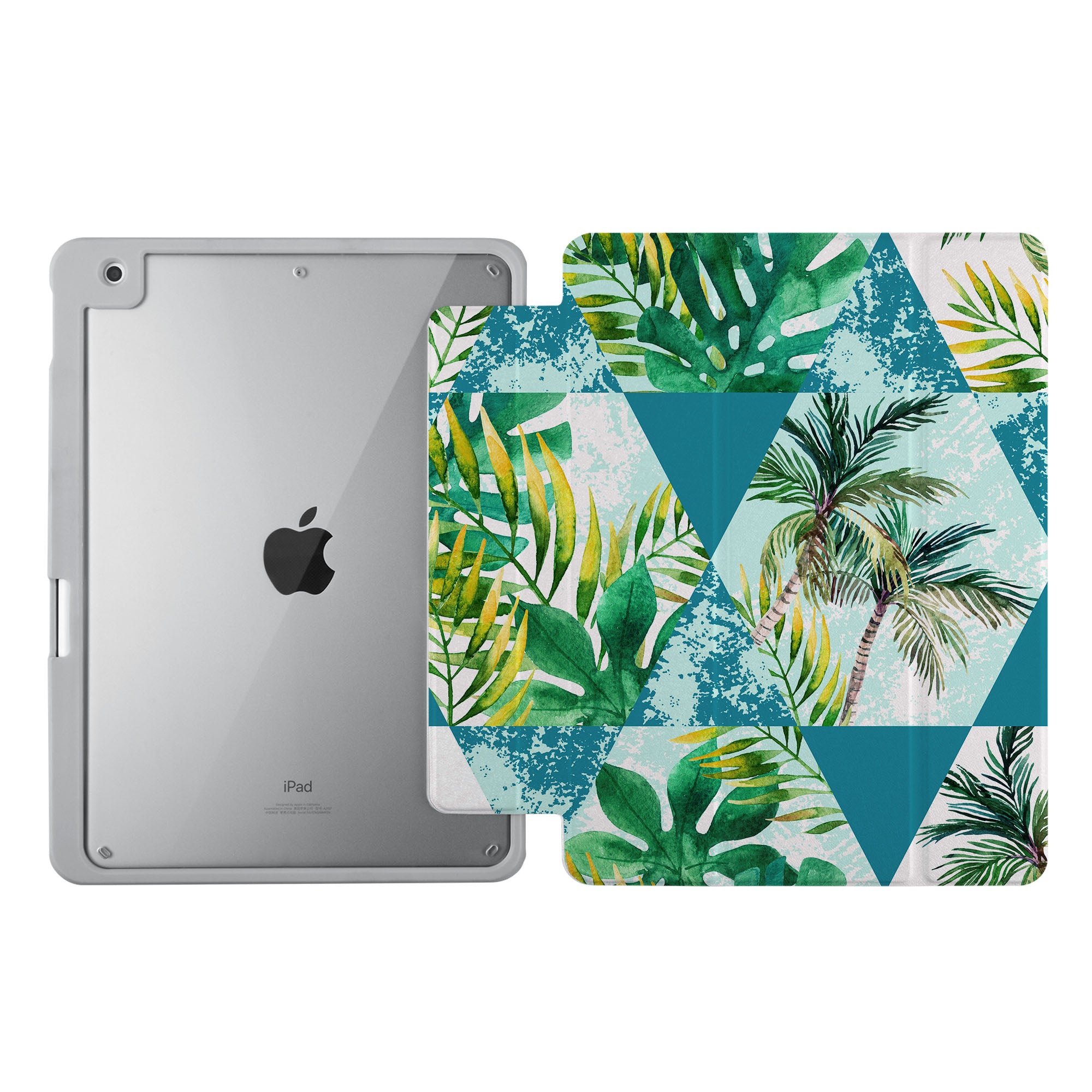 Premium iPad 360 Elite Case with Tropical Leaves Design - Ultra Slim Protective Cover for iPad Pro/Air/Mini - Perfect for Work, Travel & Home Use