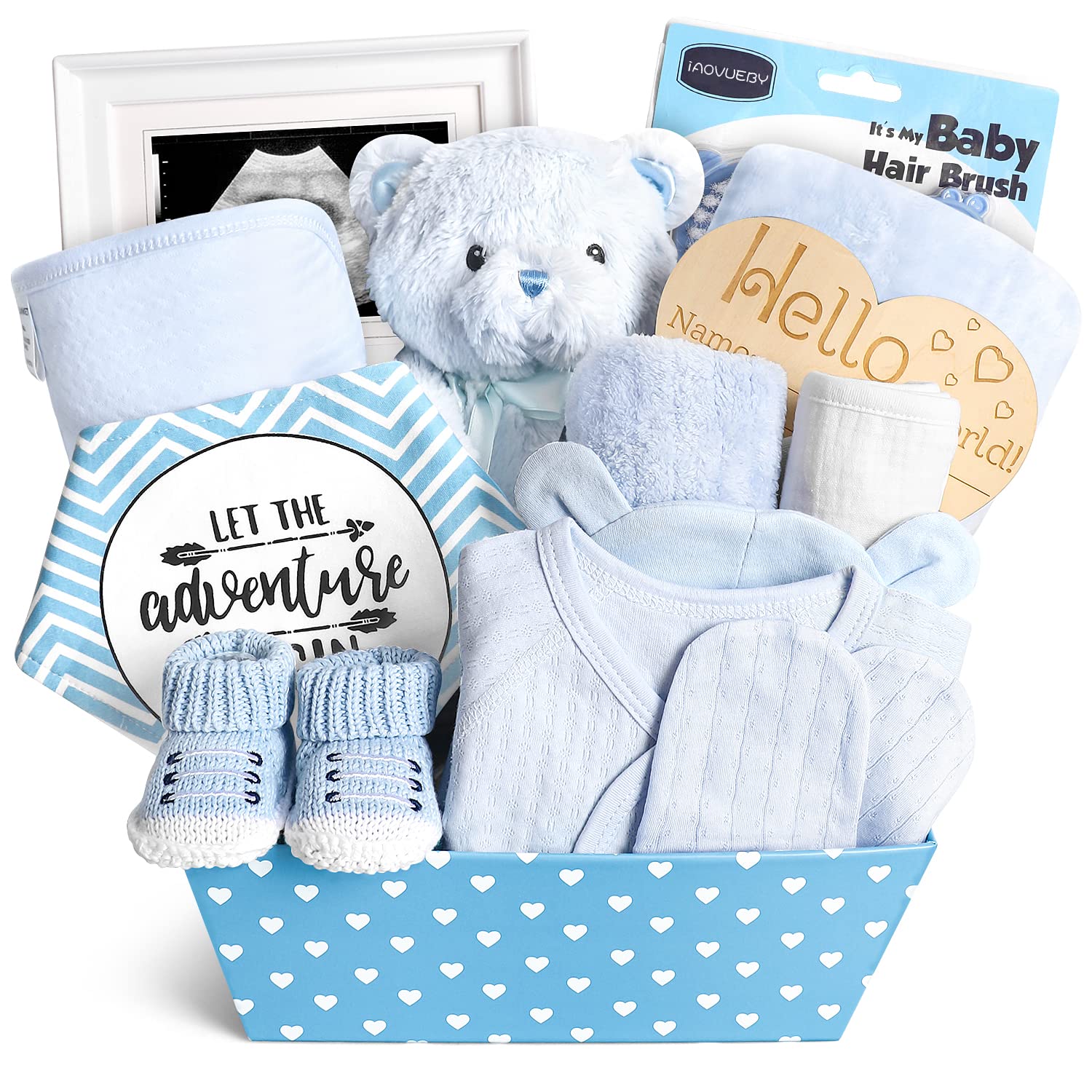 iAOVUEBY Premium Baby Shower Gift Set - Newborn Essentials & Keepsake Box - Perfect for Baby Showers, Christenings & 1st Birthday Gifts