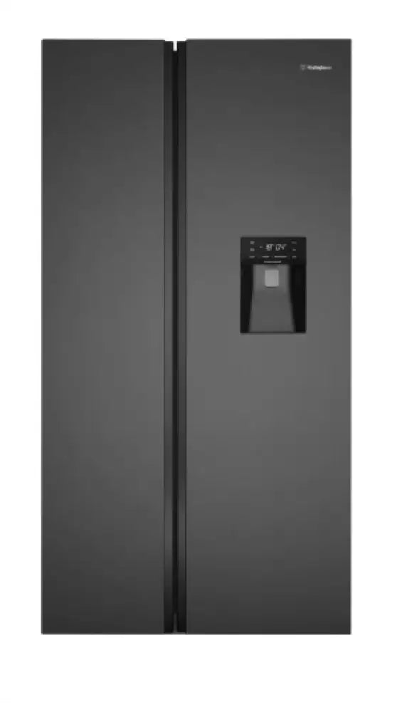 Westinghouse WSE6640BA 619L Side by Side Refrigerator - Black Stainless Steel, Energy Efficient, Large Capacity for Family Kitchen & Home Use