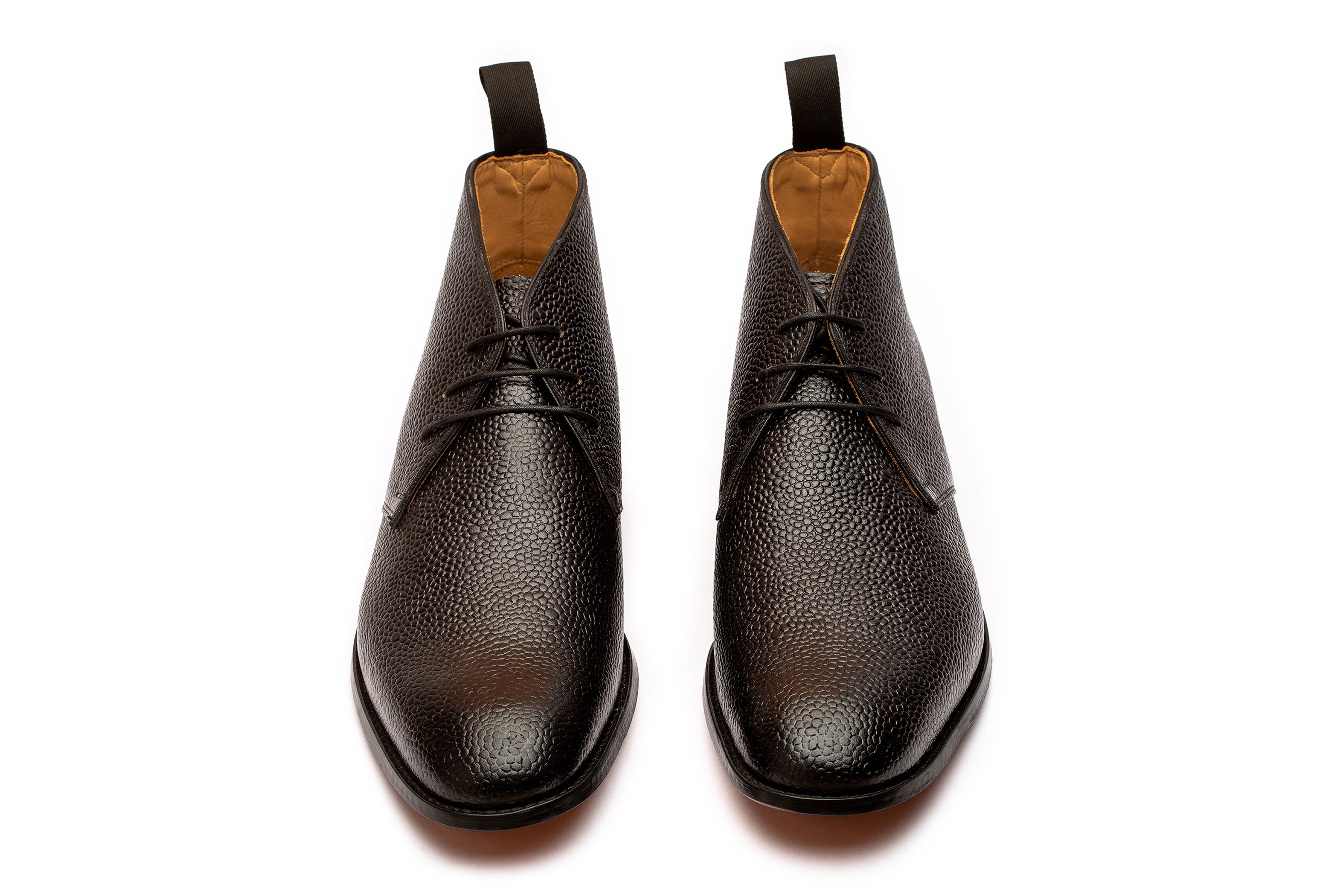 Men's Black Grain Leather Chukka Boots - Comfortable & Stylish Casual Shoes for Work, Travel & Outdoor Activities
