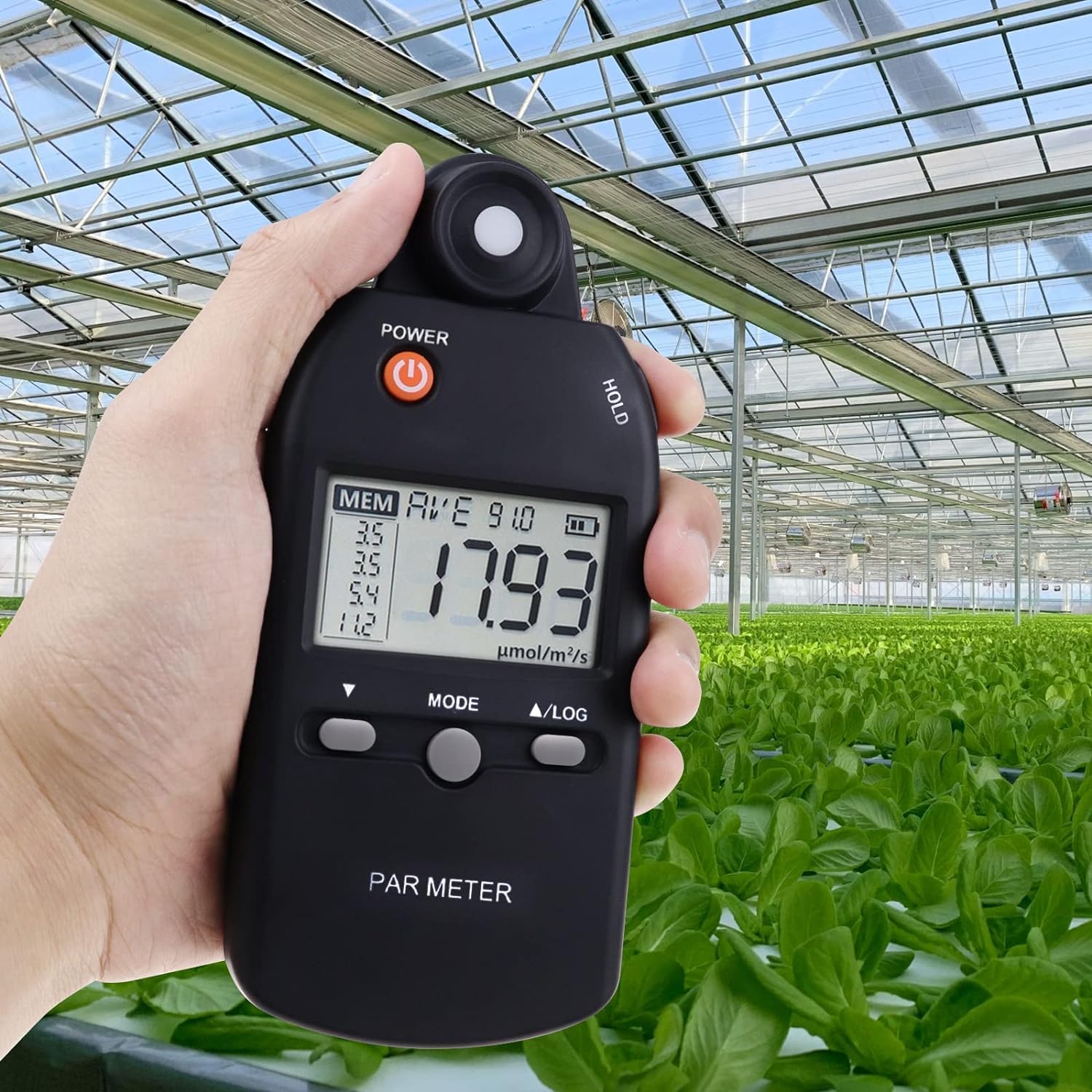 High Precision Quantum PAR Meter for LED Grow Lights - Full Spectrum PPFD Sensor (400-700nm) | Light Meter for Plants, Greenhouse & Indoor Farming | Perfect for Hydroponics, Horticulture & Cannabis Cultivation