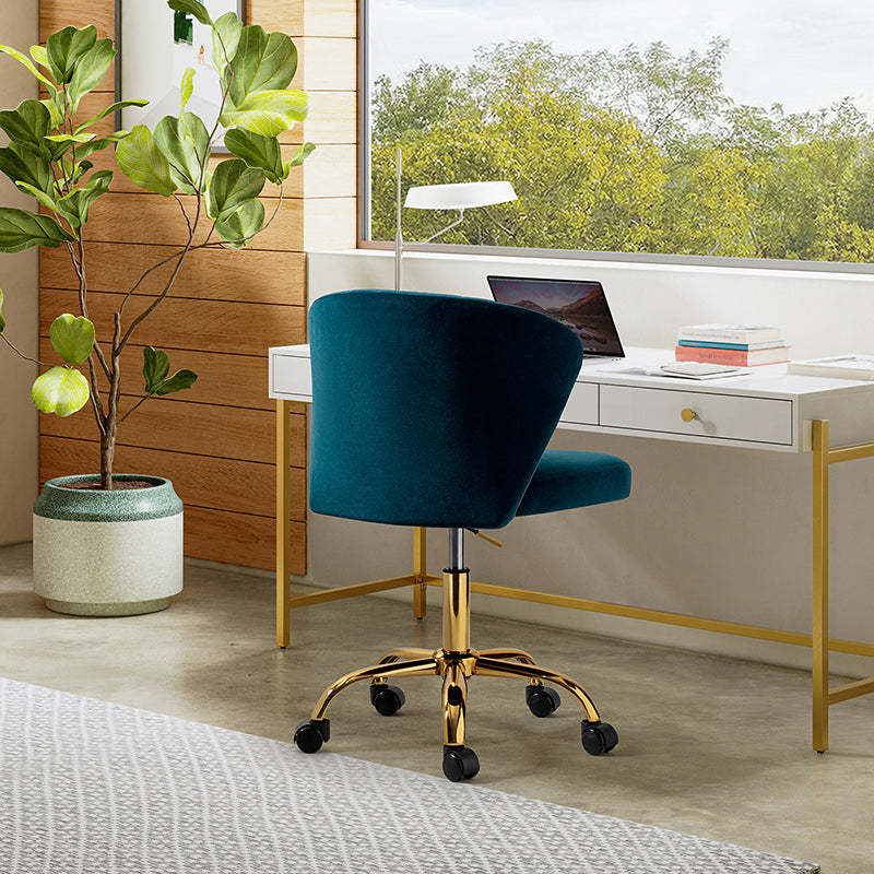Premium Chandra Velvet Office Chair - Ergonomic Executive Desk Chair with Lumbar Support for Home & Office Workspaces - Comfortable Modern Computer Chair for Long Hours of Sitting