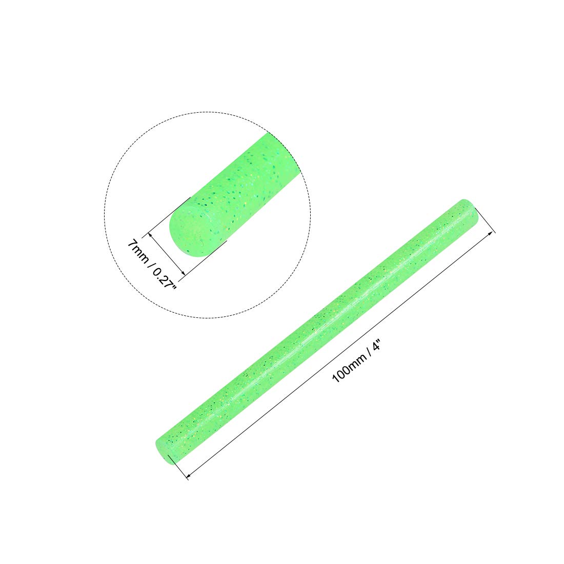 uxcell Mini Hot Glue Sticks for Glue Gun - 0.27 x 4 Inch Green Glitter Adhesive (10 Pack) - Perfect for DIY Crafts, Scrapbooking & Home Repairs
