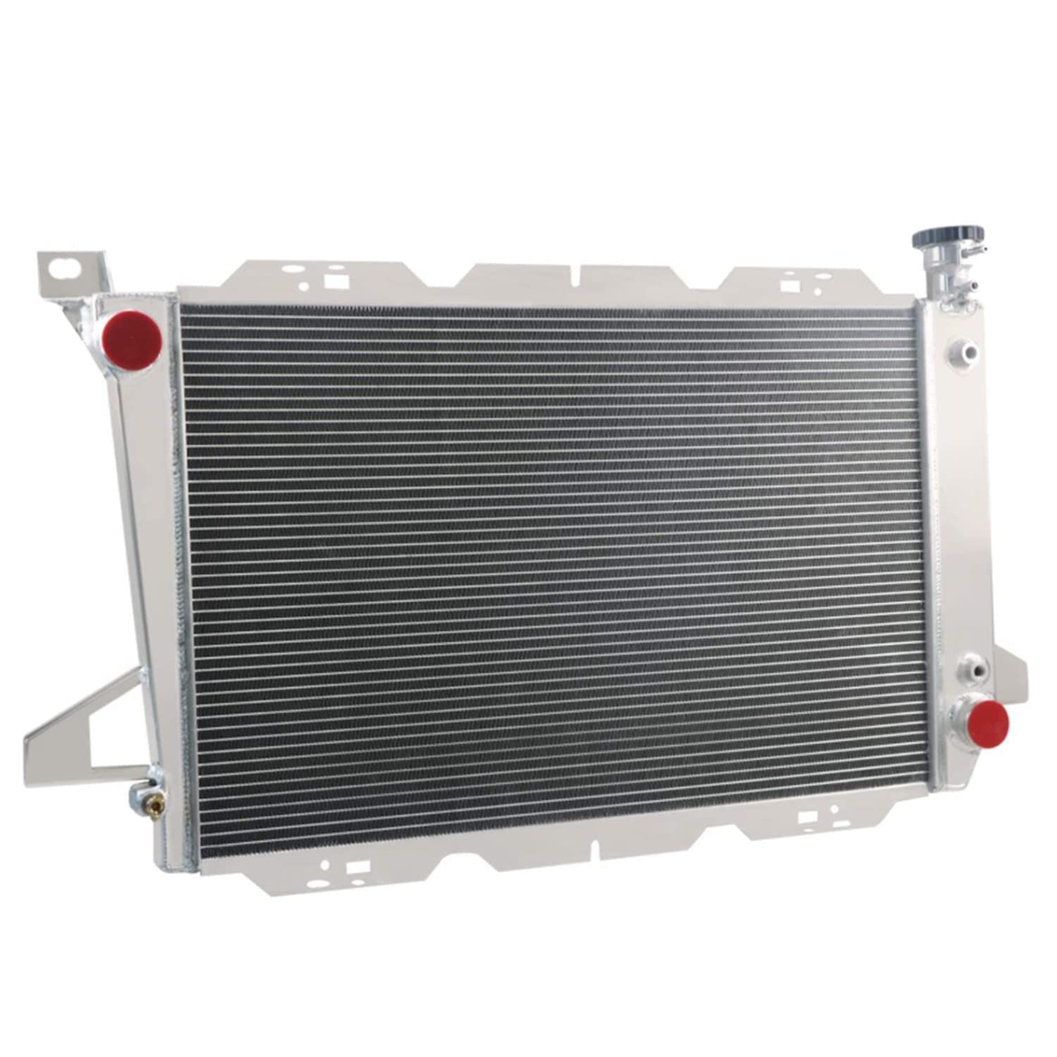 High-Performance 4 Row Aluminum Radiator for 1985-1996 Ford F150 F250 F350 Bronco - Complete Cooling Kit with Fan Shroud & Thermostat Relay - Perfect for Off-Roading, Towing & Hot Weather Driving