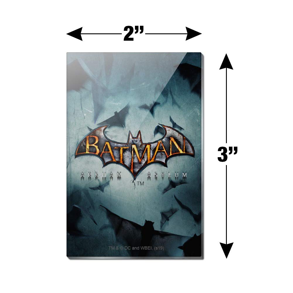 Batman Arkham Asylum Video Game Logo Acrylic Fridge Magnet - Collectible DC Comics Merchandise for Refrigerator, Locker & Office Decor