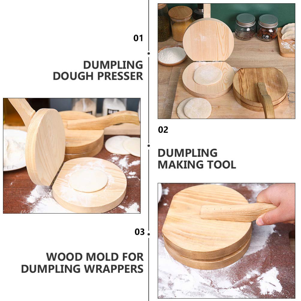 DOITOOL Wooden Tortilla Press - 10 Inch Cast Iron Dumpling & Pizza Dough Press - Heavy Duty Baking Tool for Tacos, Empanadas, Arepas (Perfect for Home Kitchen & Mexican Restaurants)
