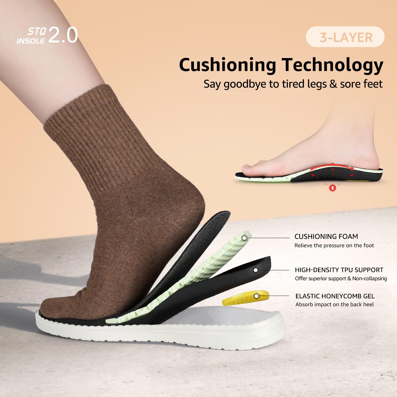 STQ Women's Slip-On Maternity Shoes - Orthopedic Support for Plantar Fasciitis, Ultra Lightweight Comfort Sneakers for Pregnancy & Everyday Wear