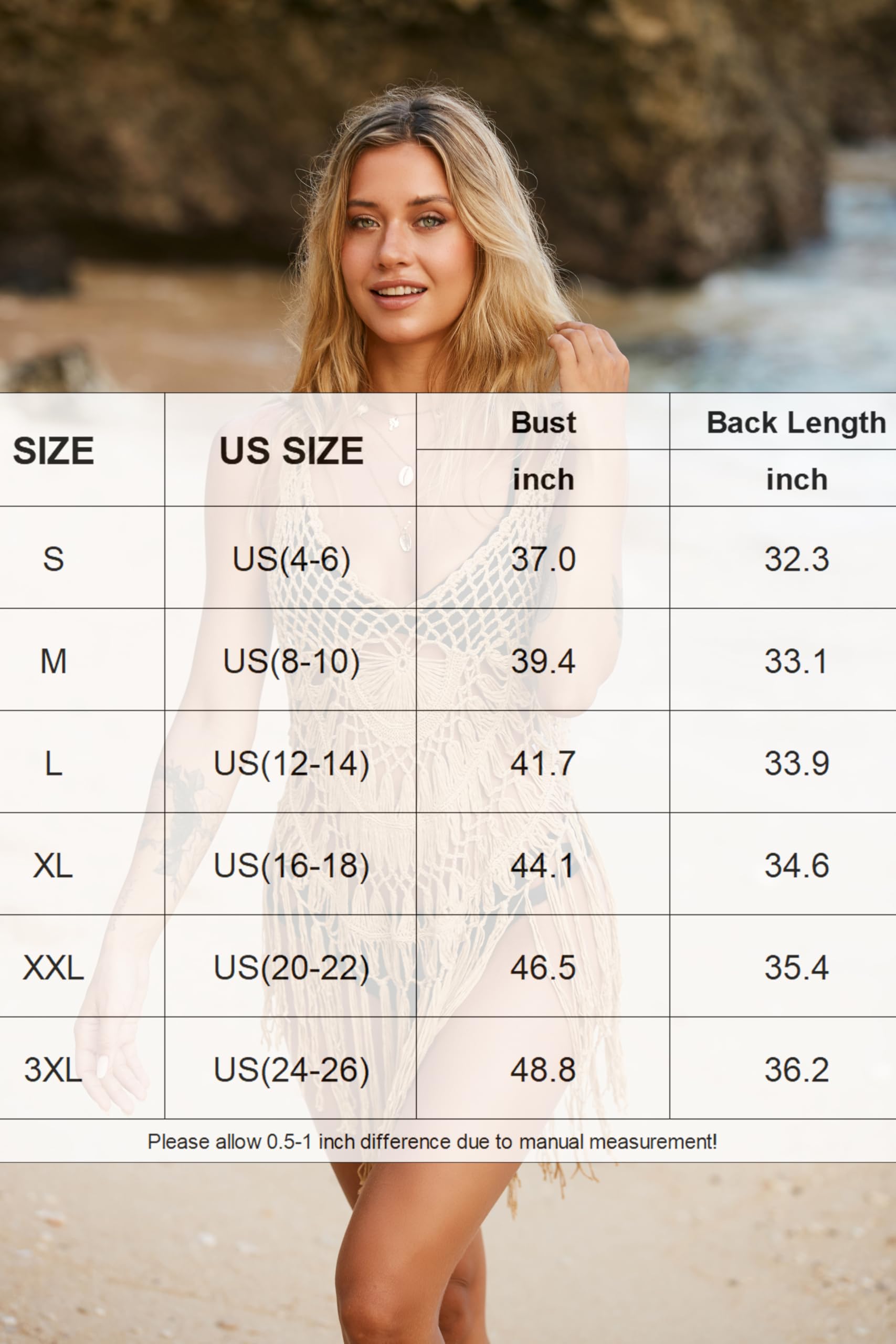 Ekouaer Women's Crochet Bikini Cover Up - Beach Swimsuit Cover Up Dress with Tassels for Summer Pool & Vacation | Lightweight Swimwear for Beach Parties, Resort Wear, and Tropical Getaways
