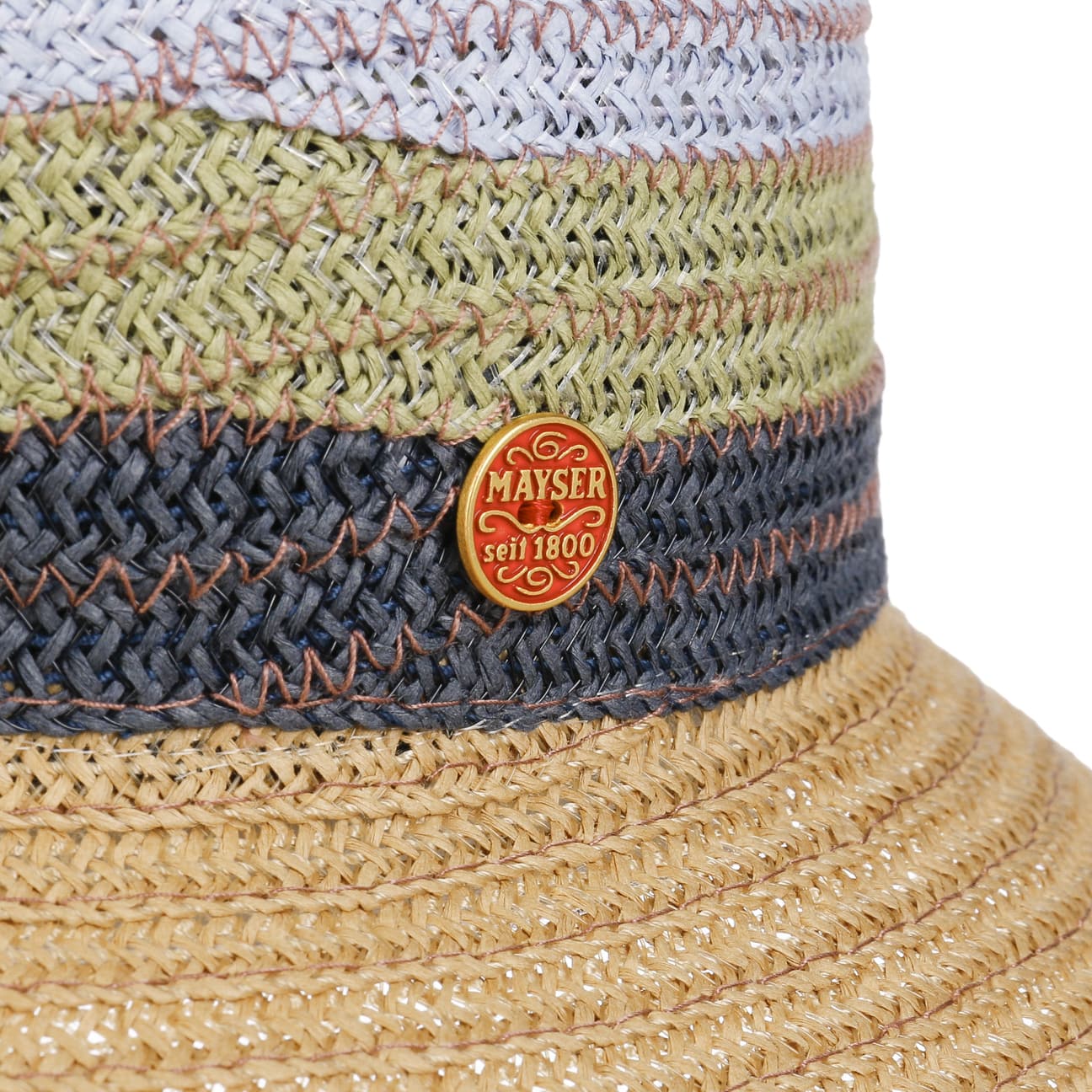 Stylish Mayser Susanne Multicolor Straw Sun Hat for Women - Perfect for Beach, Vacation, and Summer Outdoor Activities