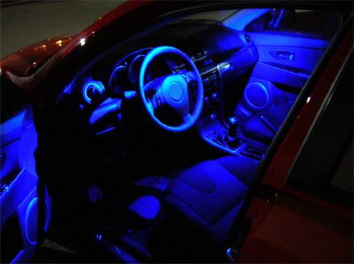 iJDMTOY 9-SMD LED Bulbs 168 194 2825 W5W T10 - Ultra Blue Replacement Lights for Car License Plate, Parking, Side Door & Interior Lights - Perfect for Night Driving and Vehicle Customization