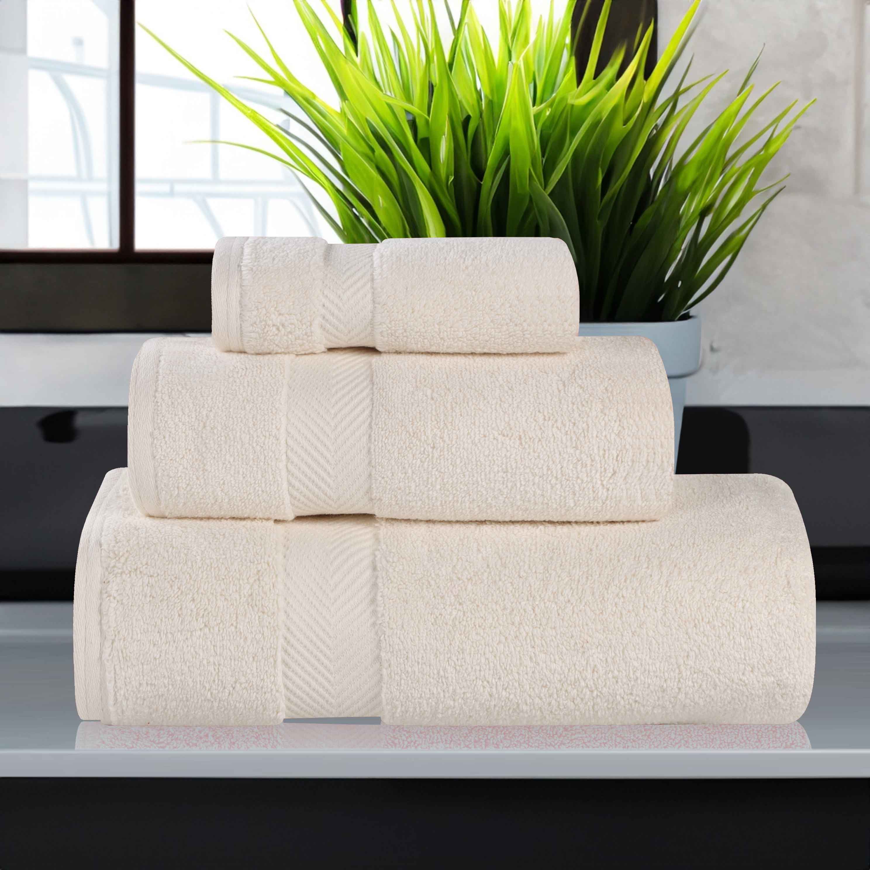 Premium 100% Cotton Zero Twist 3-Piece Bath Towel Set - Ultra Soft & Absorbent for Bathroom, Spa & Gym Use