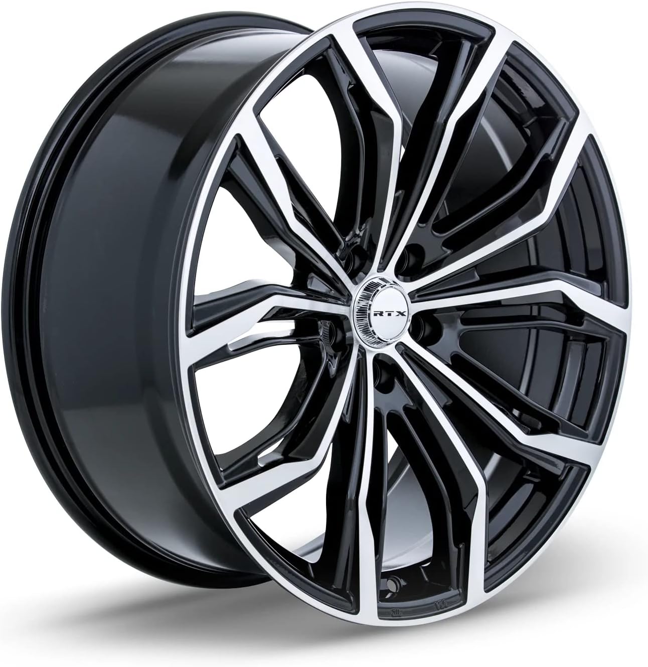 RTX Black Widow 17x7.5 Inch Alloy Wheels - 5x114.3 Bolt Pattern, 42mm Offset, 73.1mm Center Bore - Perfect for Jeep Wrangler, Dodge Charger & Aftermarket Upgrades