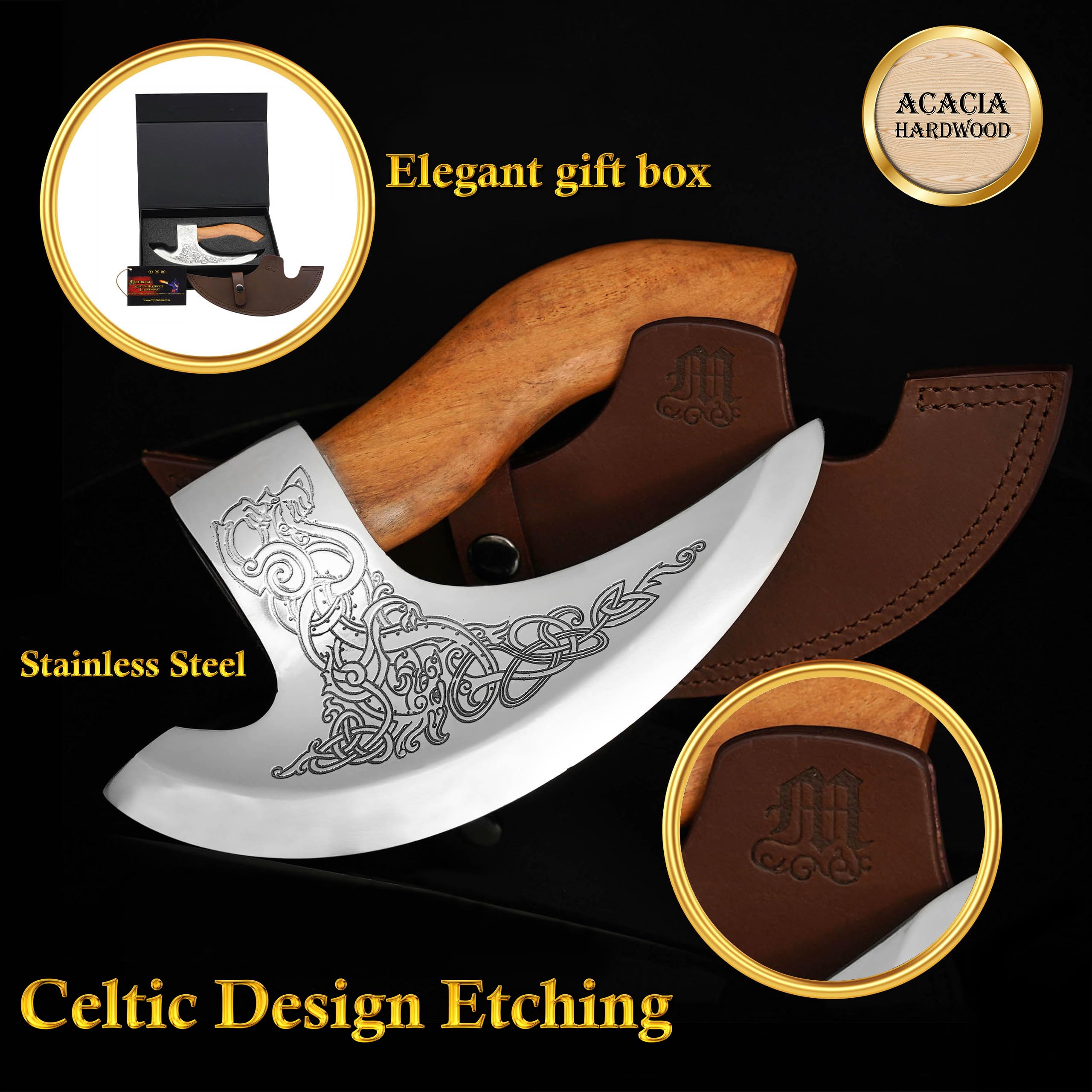 Premium Stainless Steel Pizza Cutter with Ergonomic Handle - Heavy Duty Blade for Easy Slicing & Chopping - Perfect for Home Kitchens, Pizza Parties & Restaurants